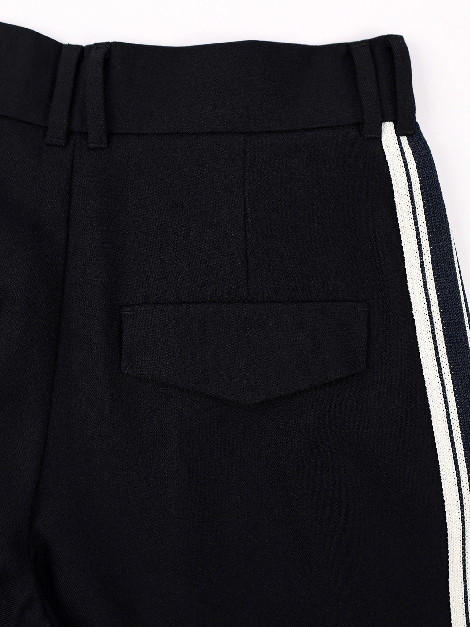 Брюки-палаццо темно-синего цвета с лампасами